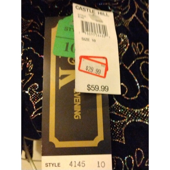 Vintage 80s R&K Evenings Cropped Open Bolero Jacket Metallic Embroidered Size 10 - Picture 11 of 12